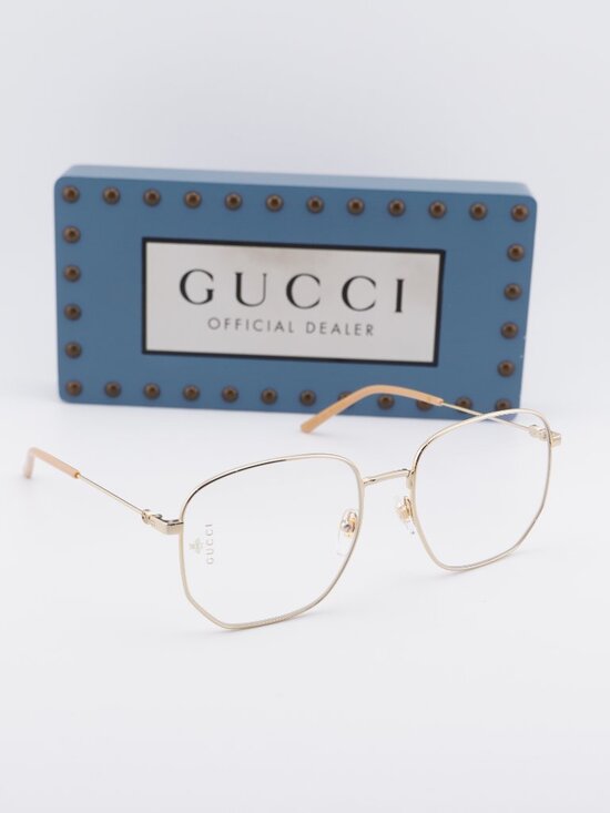 Gucci GG0396S 001 Square Sunglasses - Gold / Transparent main image 5